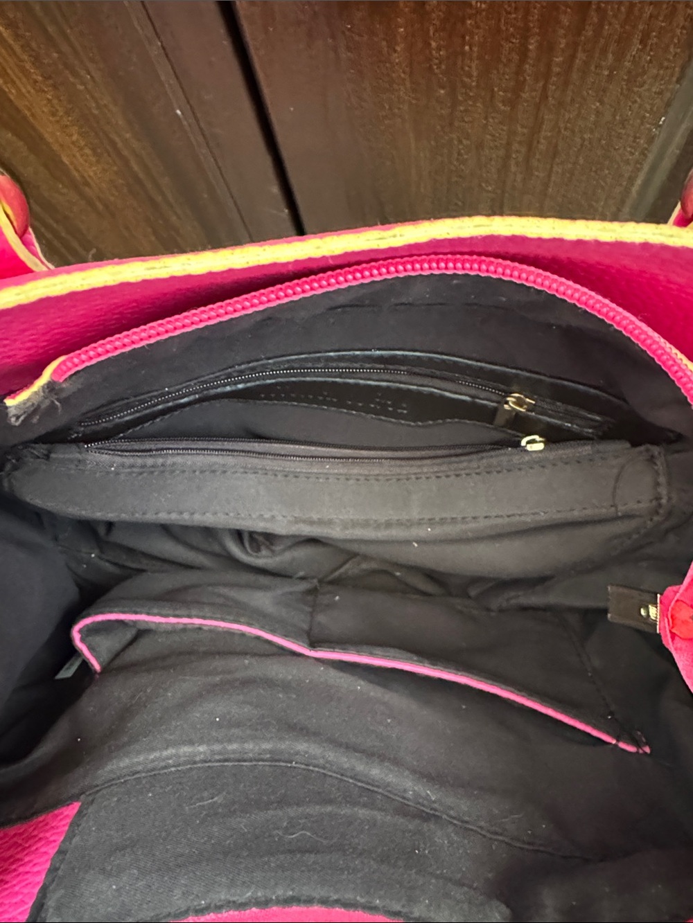 Hot Pink Women's Tote Bag with Bow Accent - Picture 4 of 4